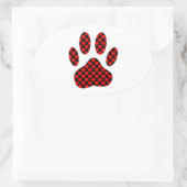 Dog Paw afdrukken met hart Ovale Sticker (Tas)