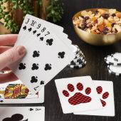 Dog Paw afdrukken met hart Pokerkaarten (Insitu)