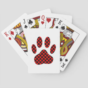 Dog Paw afdrukken met hart Pokerkaarten