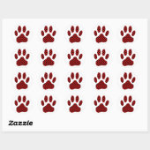 Dog Paw afdrukken met hart Ronde Sticker (Vel)