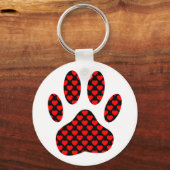 Dog Paw afdrukken met hart Sleutelhanger (Voorkant)