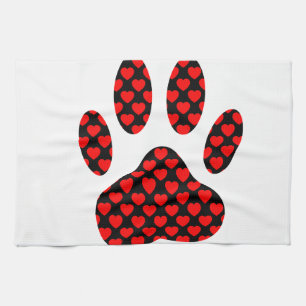 Dog Paw afdrukken met hart Theedoek