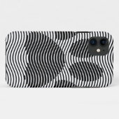 Dog Paw-afdrukken op zwarte en witte golven Case-Mate iPhone Case (Achterkant (horizontaal))