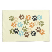 Dog paw afdrukpatroon kussensloop (Voorkant-Rechts)