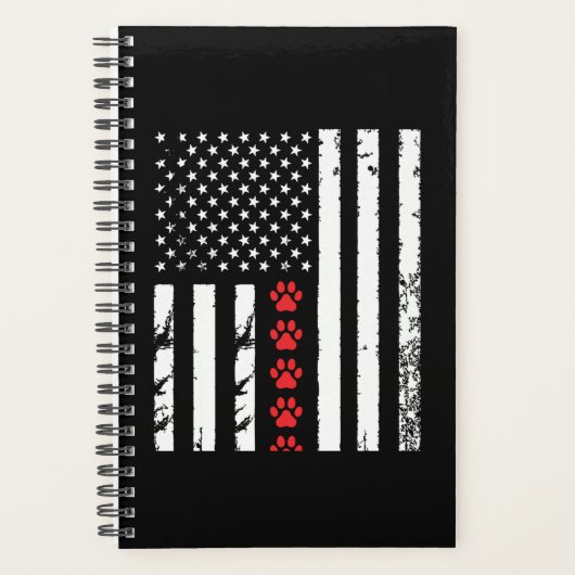 Dog Paw American Flag Planner (Voorkant)