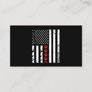 Dog Paw American Flag Visitekaartje