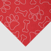 Dog Paw And Bones Drawing Pattern Custom Red Tissuepapier (Detail)