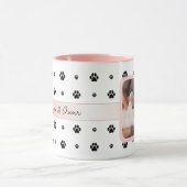Dog Paw Blush Pink Aangepaste foto en tekst Mok (Midden)