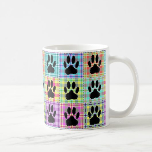 Dog Paw Cartoon Pattern Quilt Coffee Mok (Rechts)