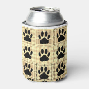 Dog Paw Cartoon Pattern Quilt in Sepia Blikjeskoeler