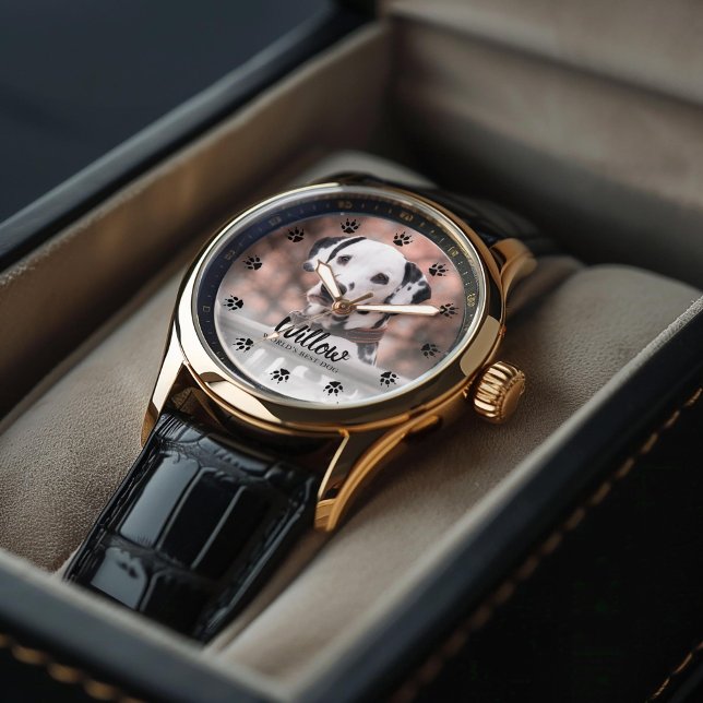 Dog Paw Drukt Aangepaste foto af Horloge (Inspiration mockup (not actual product))