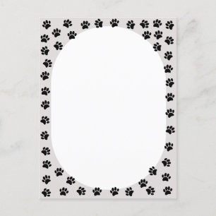 Dog Paw drukt ovaal vorm af Briefkaart