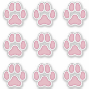 Dog Paw Drukt roze diersporen Sticker