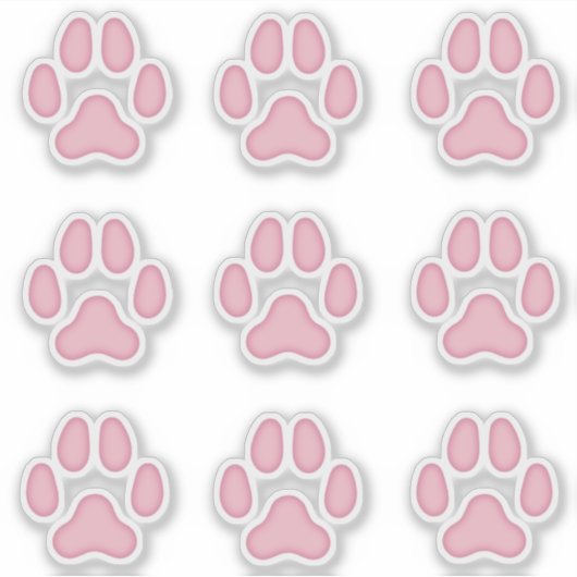 Dog Paw Drukt roze diersporen Sticker (Voorkant)