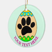 Dog Paw Easter Egg Print Custom Text Keramisch Ornament (Links)