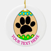 Dog Paw Easter Egg Print Custom Text Keramisch Ornament (Achterkant)