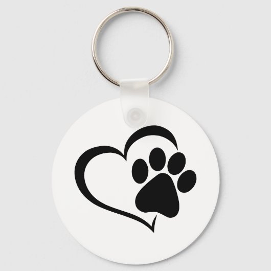 Dog Paw & Heart Keychain (Voorkant)