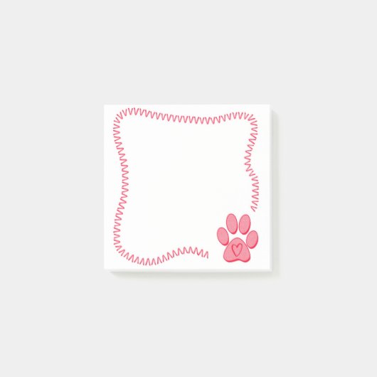 Dog Paw Heart Post-it Notes (Voorkant)