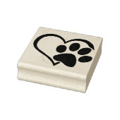 Dog Paw Heart Silhouette Rubber Stempel (Stempel)
