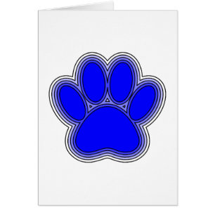 Dog Paw in blauw met contouren