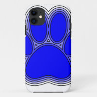 Dog Paw in blauw met contouren