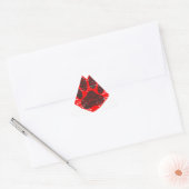 Dog Paw in rood hart Driehoek Sticker (Envelop)