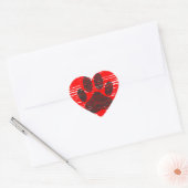 Dog Paw in rood hart Hart Sticker (Envelop)