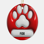 Dog Paw Keramisch Ornament (Links)