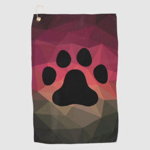 Dog paw, kleurrijke vormgeving voor de dierenvoeta golfhanddoek