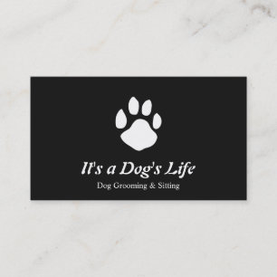 Dog Paw Logo Pet Sitting and Grooming Visitekaartje