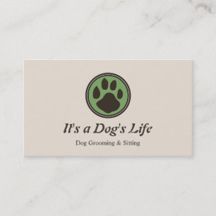 Dog Paw Logo Pet Sitting and Grooming Visitekaartje