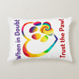 Dog Paw Love Heart Print Kleurrijk Hondenliefhebbe Accent Kussen