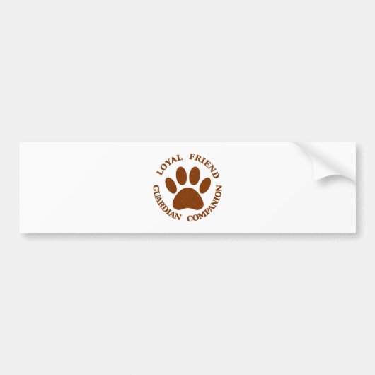 Dog Paw Loyal Friend Bumpersticker (Voorkant)