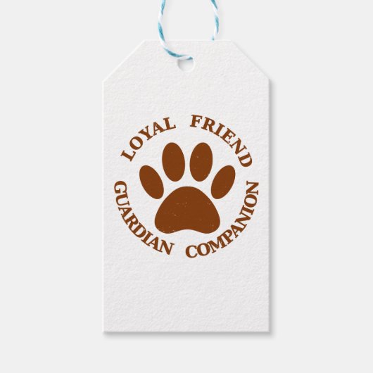 Dog Paw Loyal Friend Cadeaulabel (Voorkant)