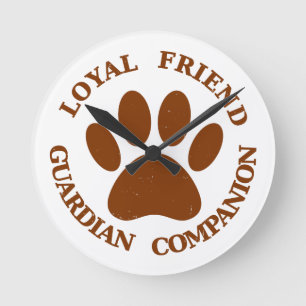 Dog Paw Loyal Friend Ronde Klok