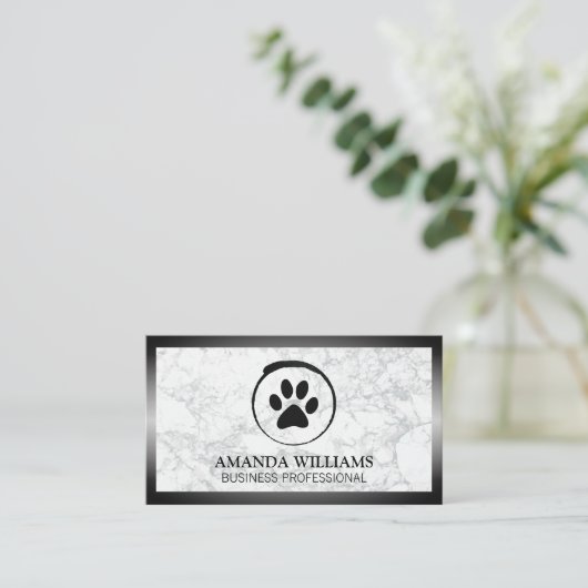 Dog Paw | Marmer | Grens Visitekaartje (Staand voorkant)