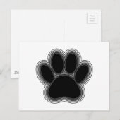 Dog Paw met contouren Briefkaart (Voorkant / Achterkant)