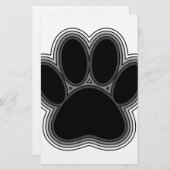 Dog Paw met contouren Briefpapier (Voorkant / Achterkant)