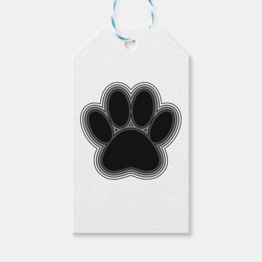 Dog Paw met contouren Cadeaulabel (Voorkant)