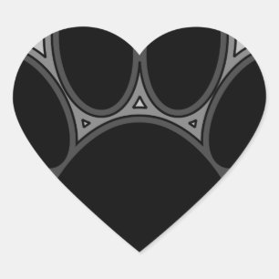 Dog Paw met contouren Hart Sticker