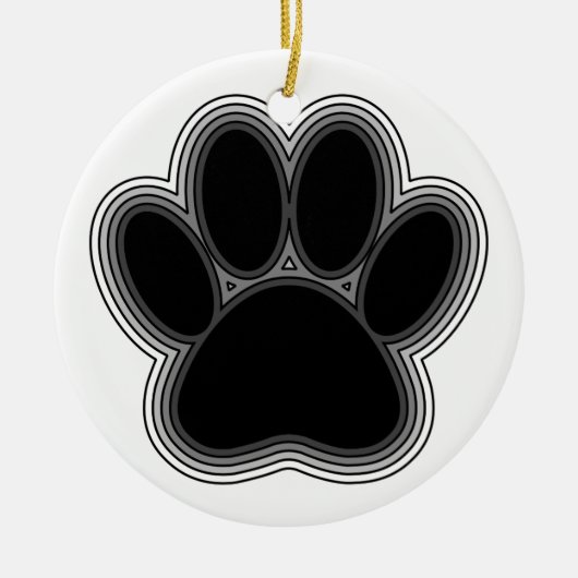 Dog Paw met contouren Keramisch Ornament (Voorkant)