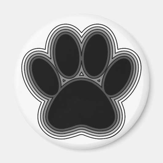 Dog Paw met contouren Magneet (Voorkant)