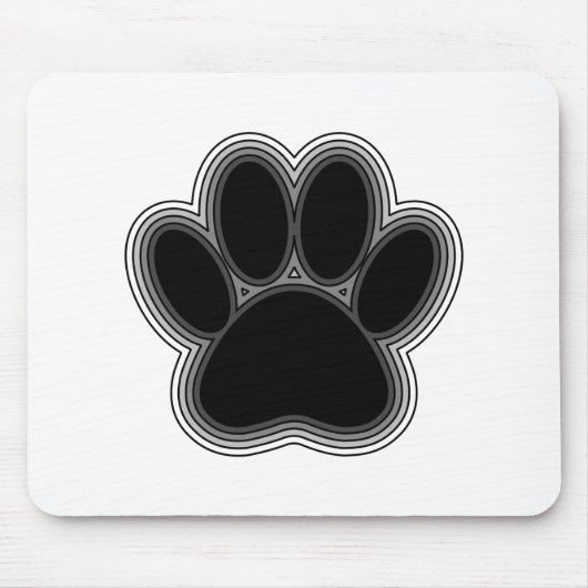 Dog Paw met contouren Muismat (Voorkant)