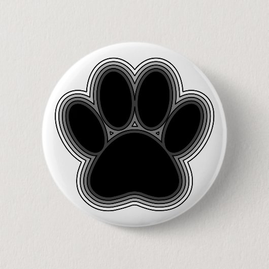 Dog Paw met contouren Ronde Button 5,7 Cm (Voorkant)