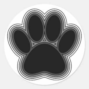 Dog Paw met contouren Ronde Sticker