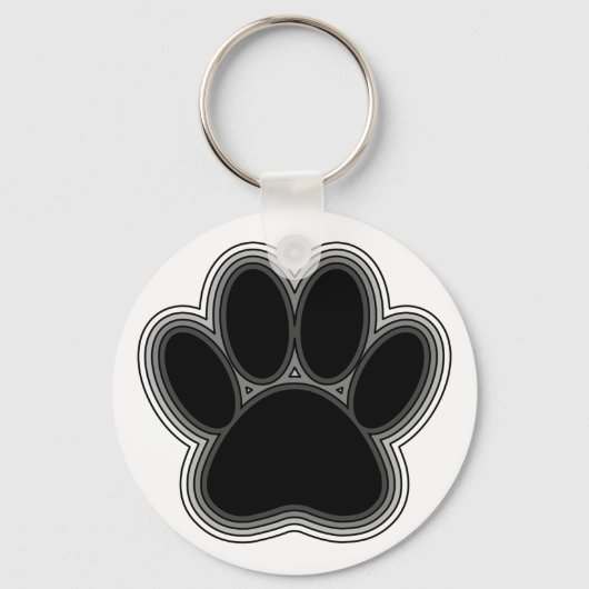 Dog Paw met contouren Sleutelhanger (Voorkant)