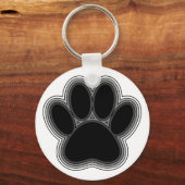 Dog Paw met contouren Sleutelhanger (Voorkant)