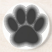 Dog Paw met contouren Zandsteen Onderzetter (Voorkant)