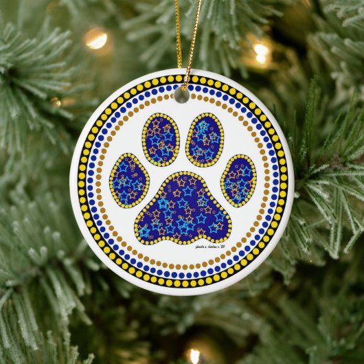 Dog Paw-ontwerp Keramisch Ornament (Boom)
