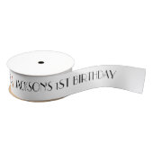 Dog Paw-Party Verjaardag Wit Grosgrain Lint (Spoel)